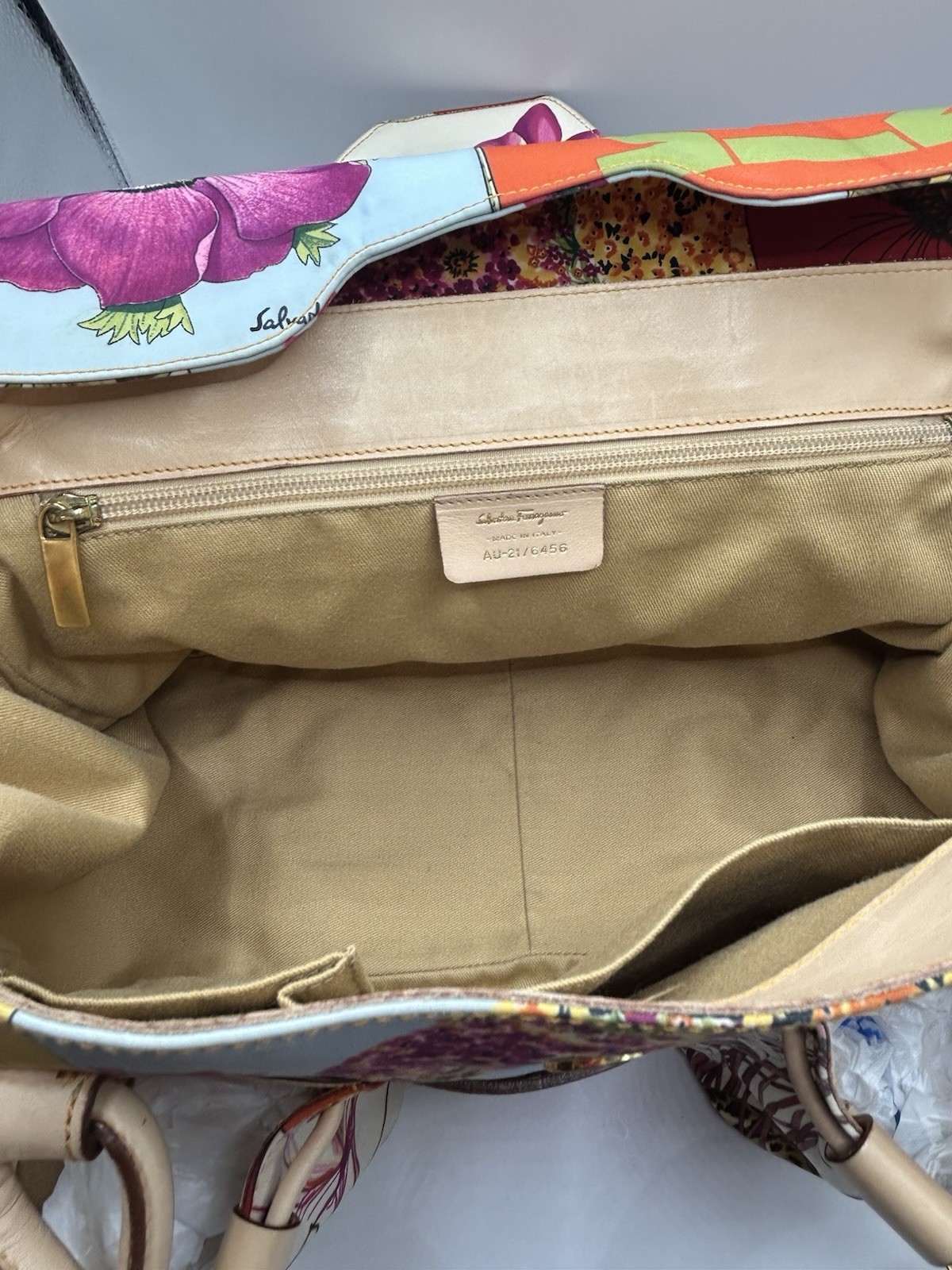 Salvatore Ferragamo Fiera Multicolor Floral Satchel