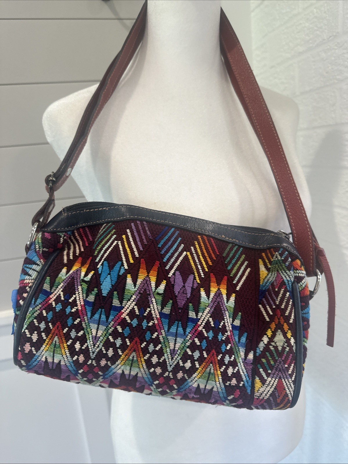 Guatemala Vibrant, Multicolor Crossbody Bag W/Artisanal Texture