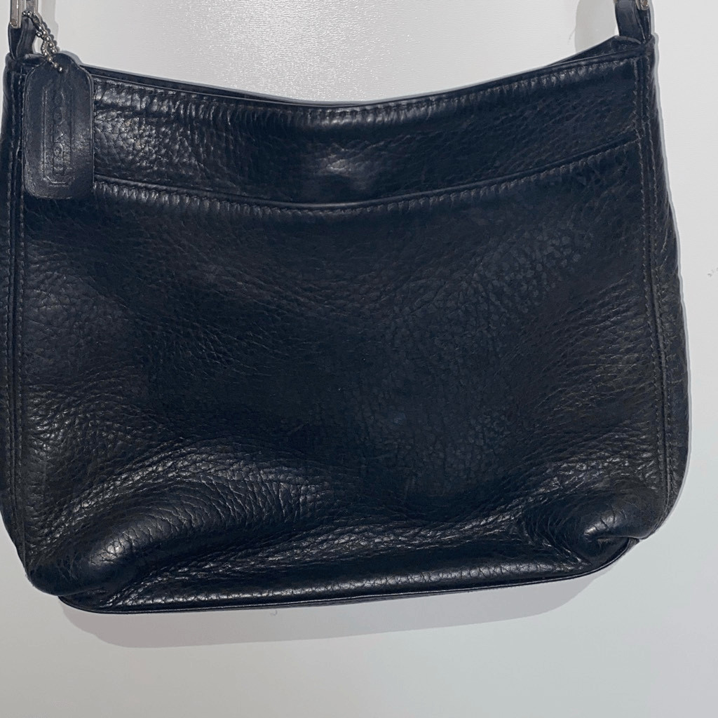 Vintage Coach Women’s Black Hudson Pebbled Leather Crossbody Purse Bag