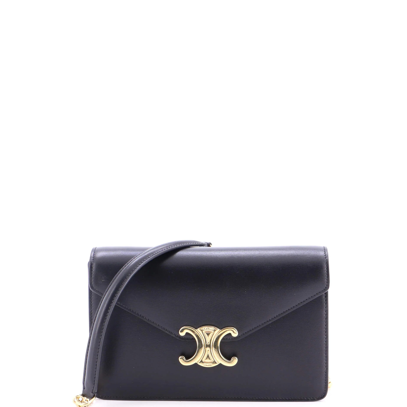 Celine Margo Triomphe Wallet on Chain Leather
