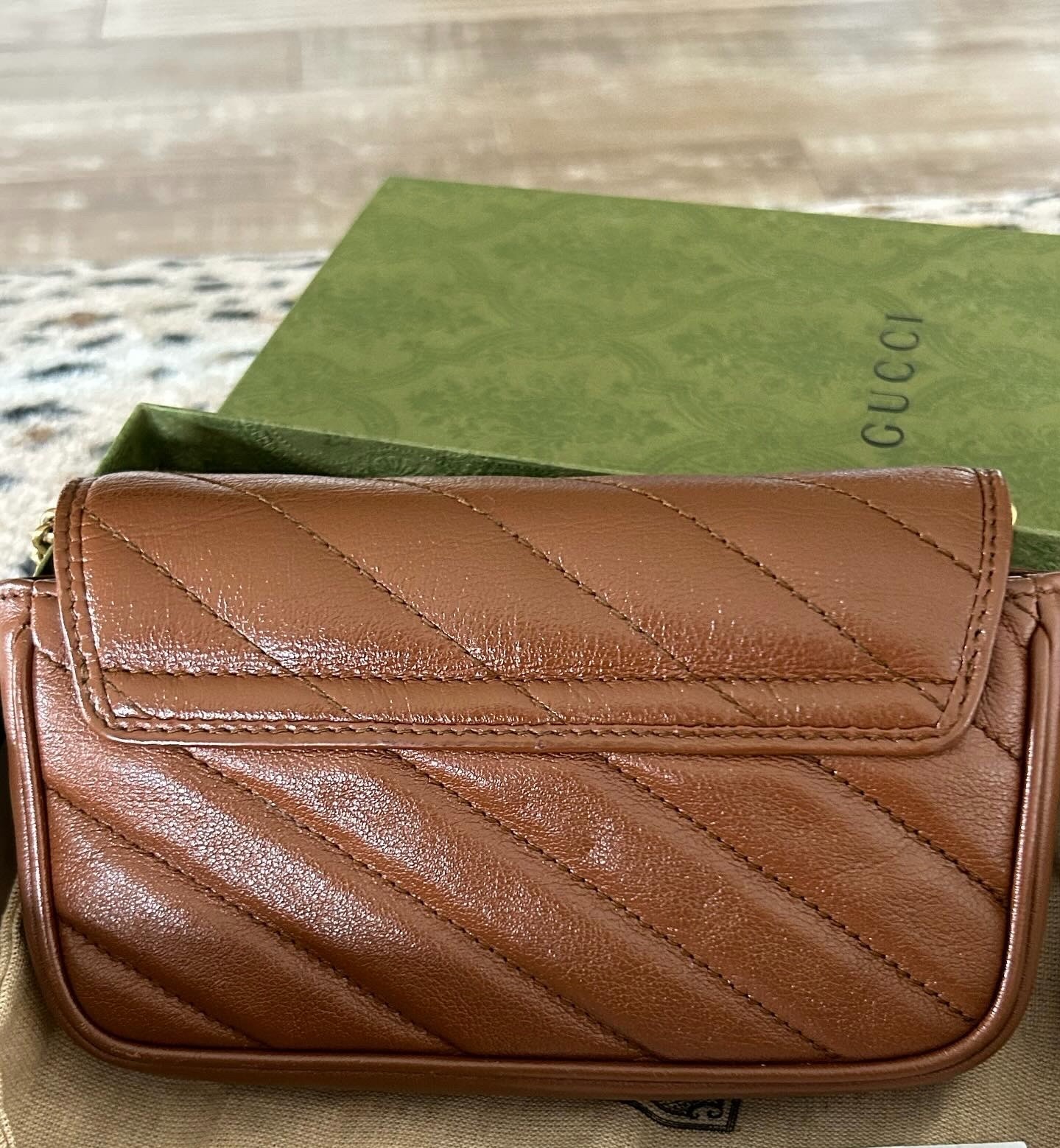 Gucci GG Marmont Matelasse Crossbody Mini Brown/Tan Leather/Suede
