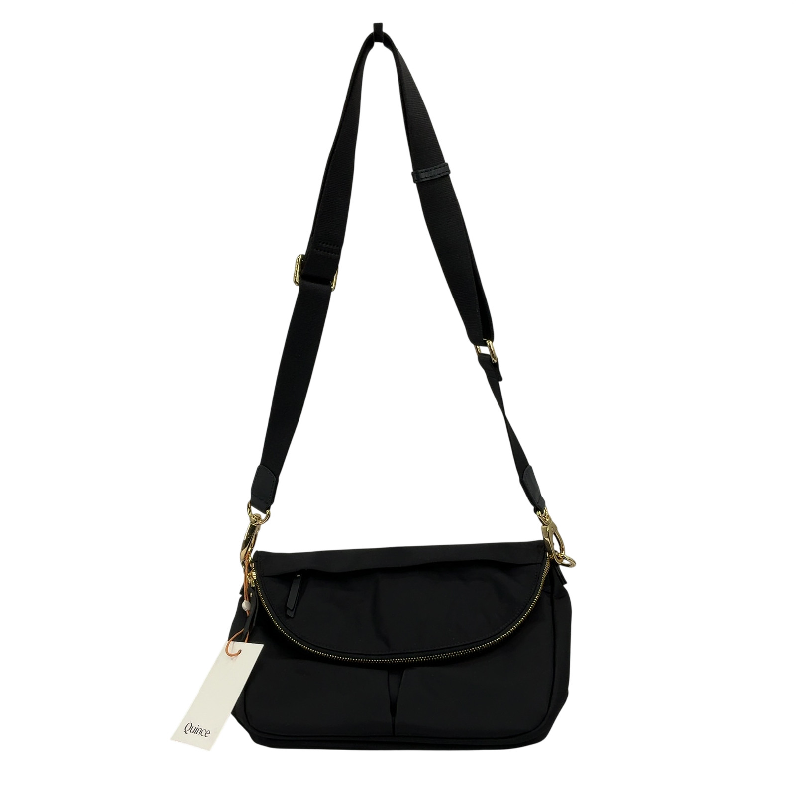 Quince Women Revive Nylon Foldover Crossbody Bag Black OS
