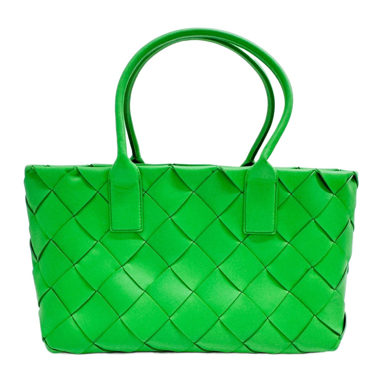 BOTTEGA VENETA Small Cabat Maxi Intrecciato Green Leather Tote Shoulder Bag