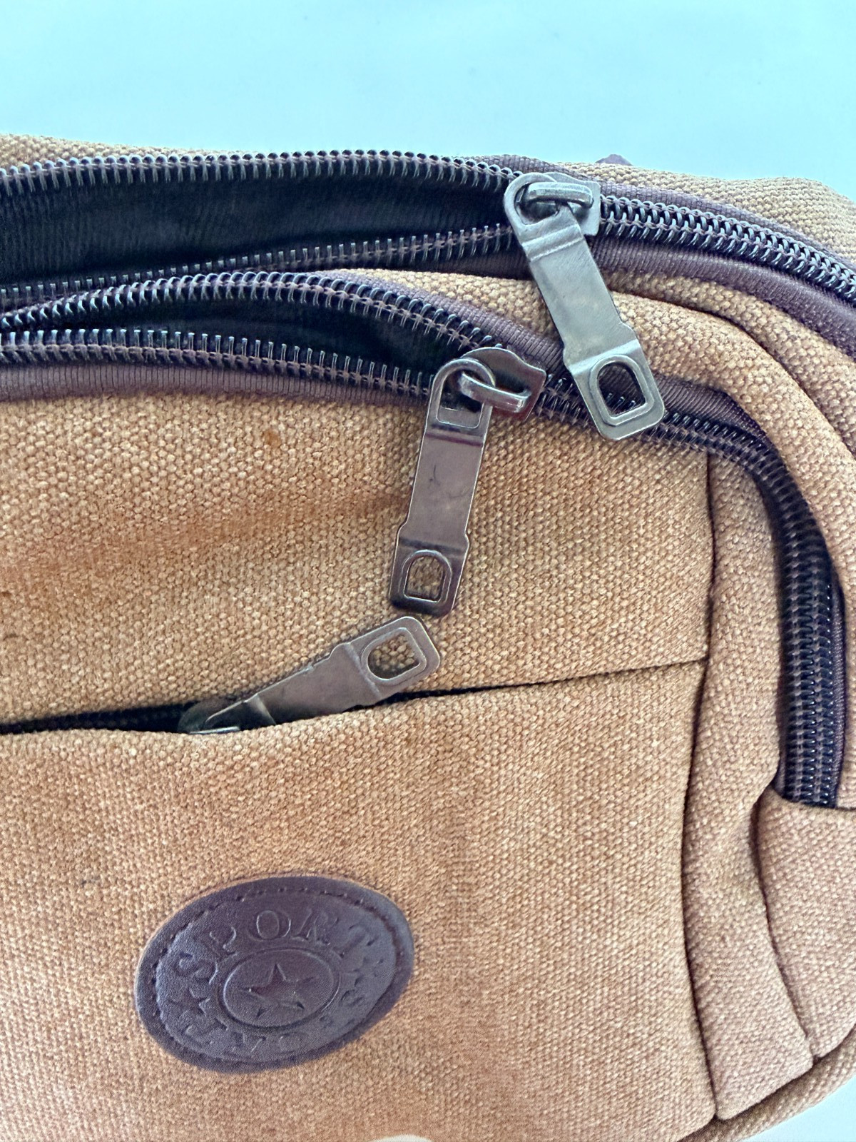 Cargo Cross Body Shoulder Sling Fanny Pack Day School Multi Zip Travel Wallet