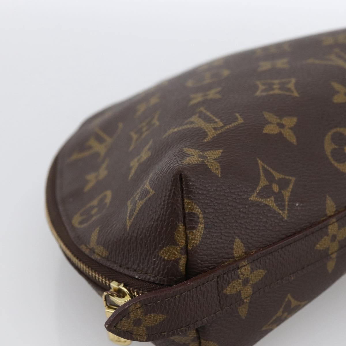 LOUIS VUITTON Monogram Trousse Demi Ronde Cosmetic Pouch M47520 LV Auth ka2800