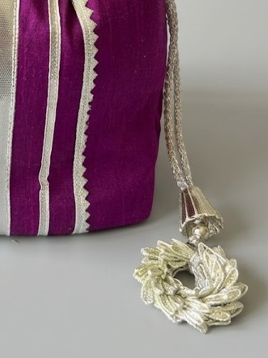 Indian Gotta Lining with Matching Handle Gifting Wedding Favor Potli Bag