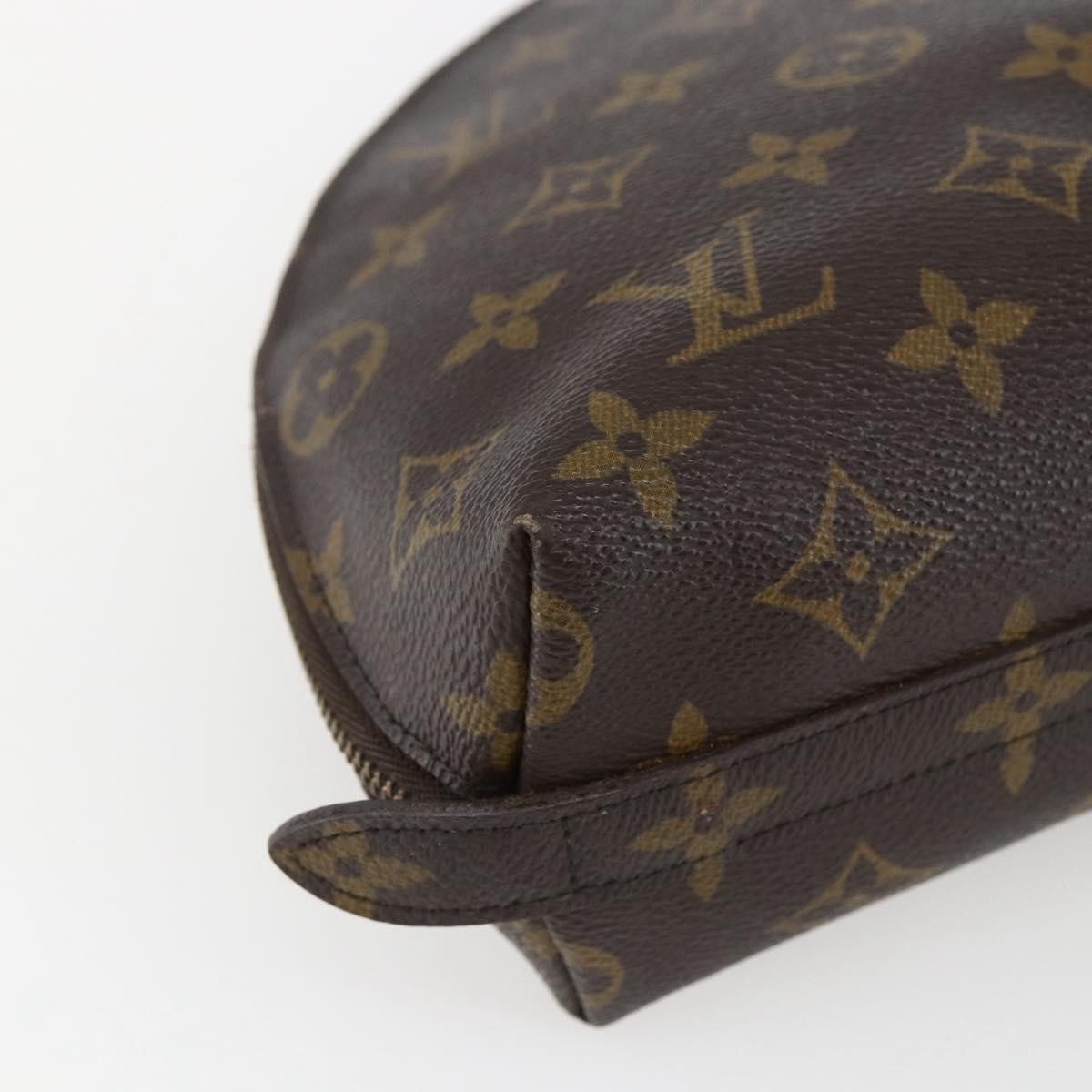 LOUIS VUITTON Monogram Trousse Demi Ronde Cosmetic Pouch M47520 LV Auth ka2037