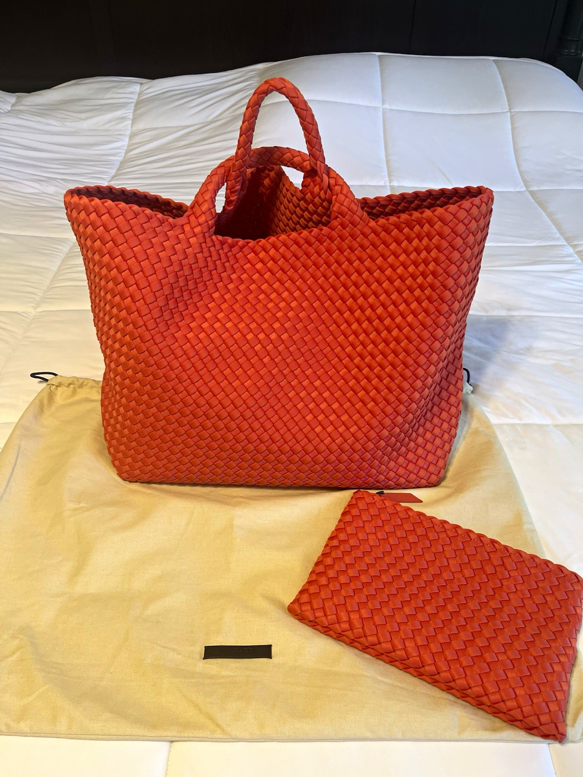 EUC Naghedi St. Barths Large tote in Bright Orange