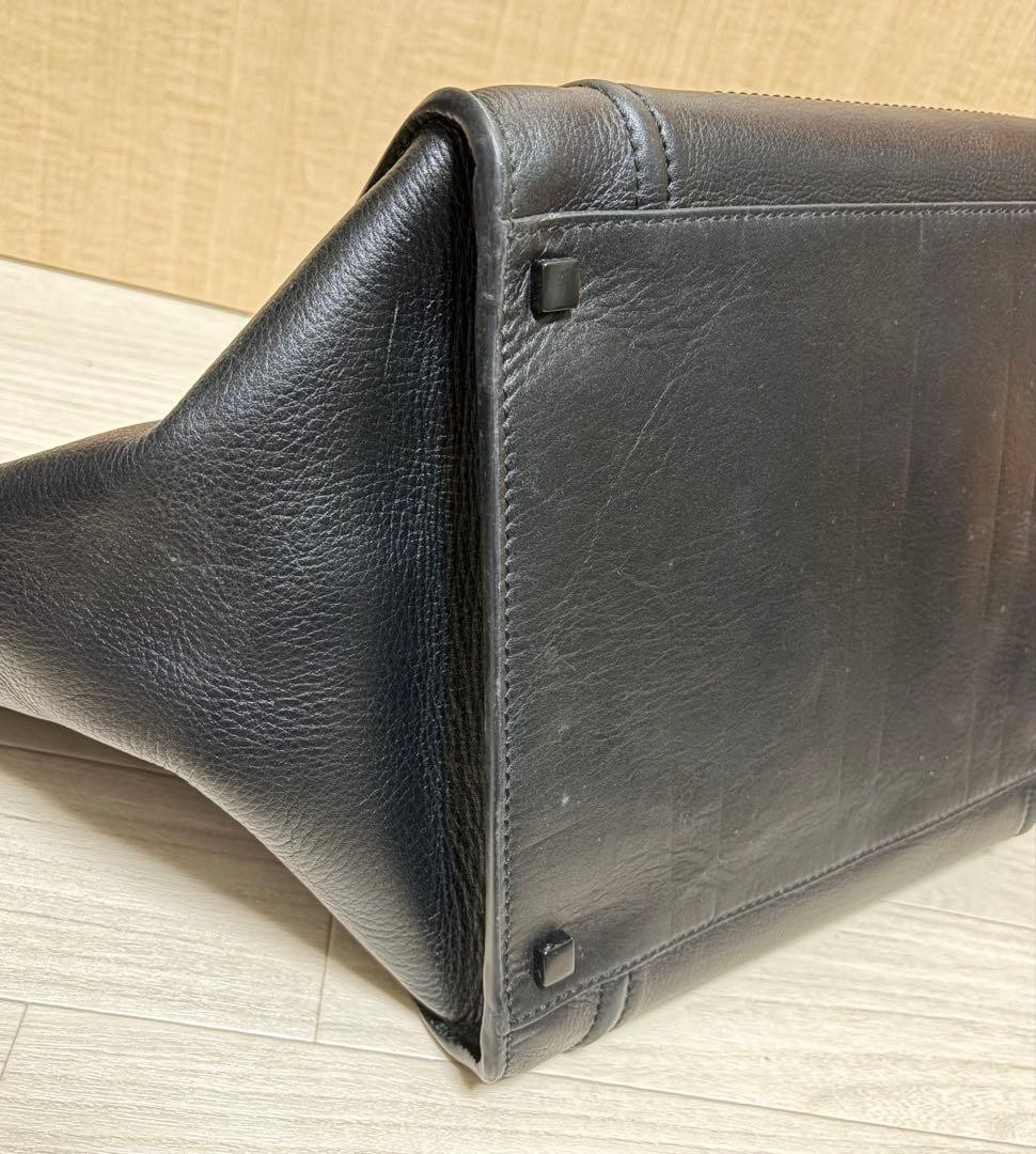 CELINE Luggage Phantom Hand Tote Bag Leather Black Authentic N03014