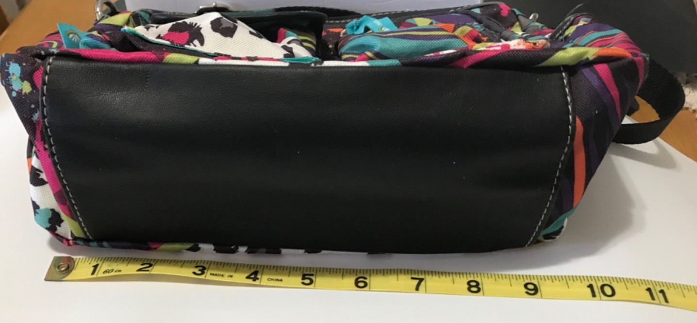 Lily Bloom Handbag Crossbody Adjustable Strap Zippered Pockets Multi Color New