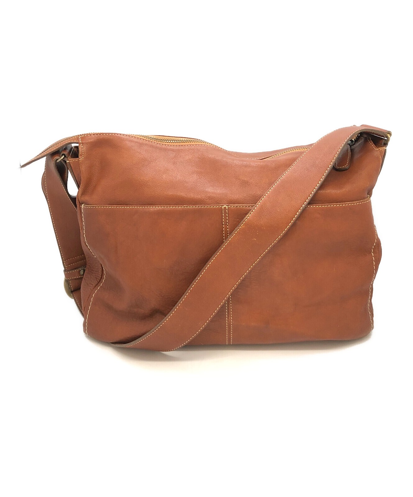Tsuchiya Kaban Tone Oil Nume Shoulder Bag Leather Brown #TFB12949