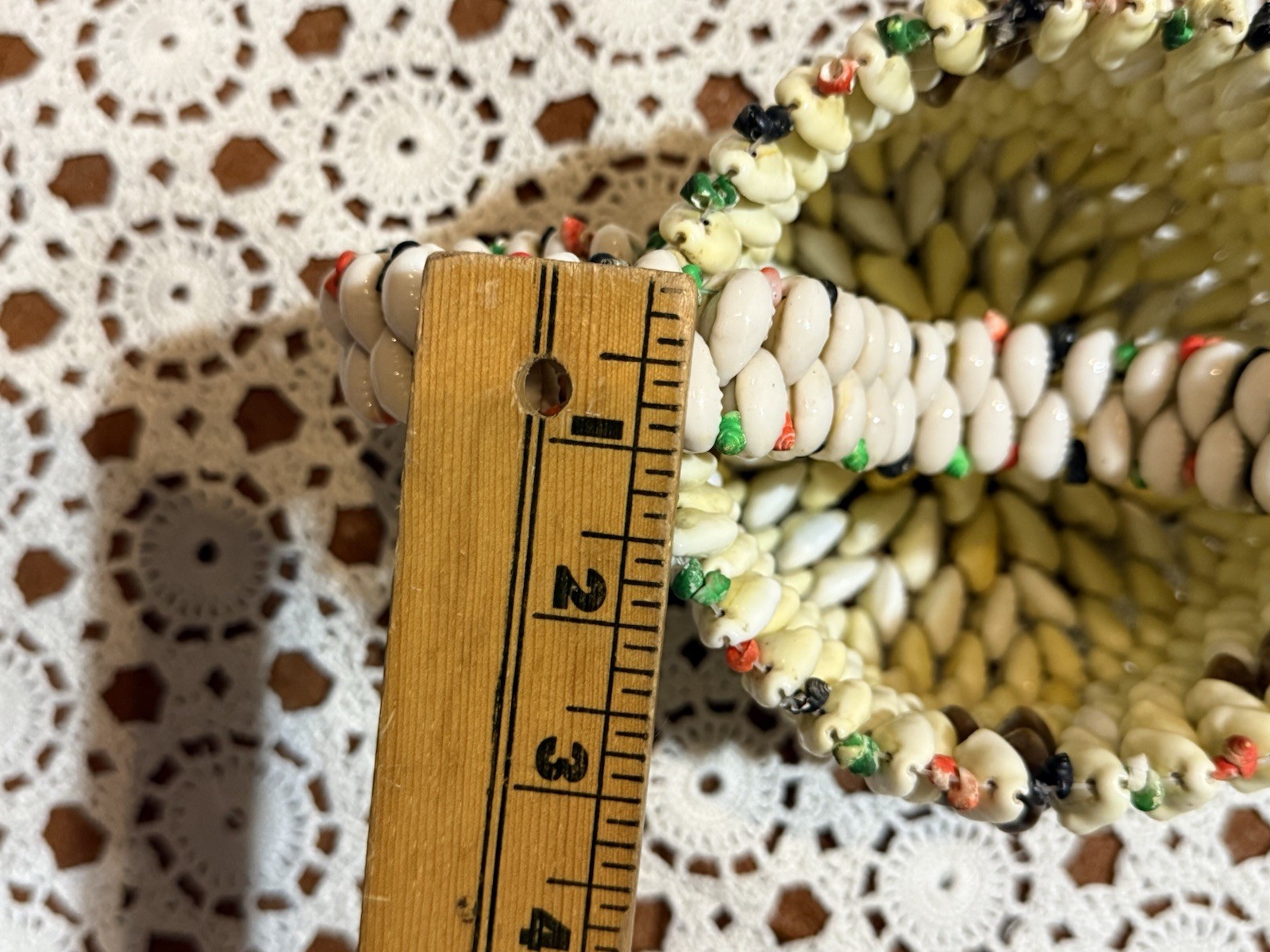 Vtg Shell Seashell Bag Purse Top Handle Boho Retro Festival Beach Photo Shoot