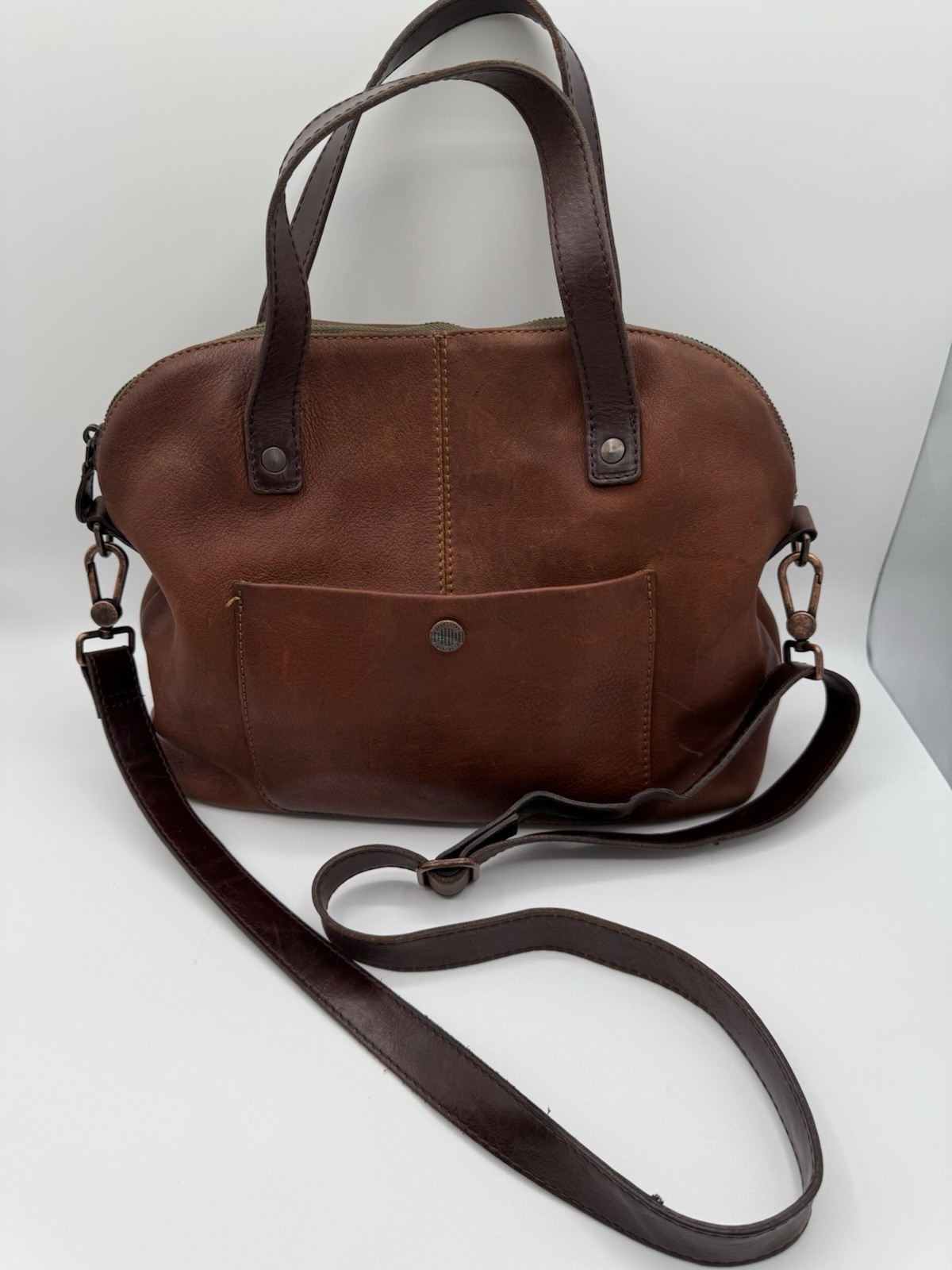Vintage Pendleton Purse Cow Leather Tote/Bag Brown HAS STAINS