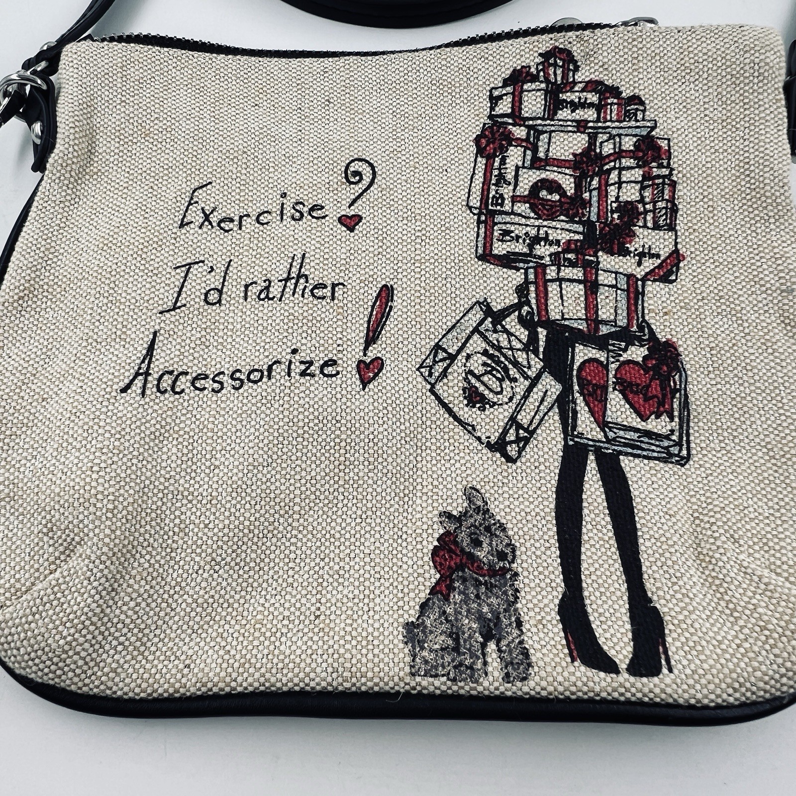 Brighton Scottie Dog Sparkle Canvas Crossbody Purse Whimsical Twee Terrier Bag