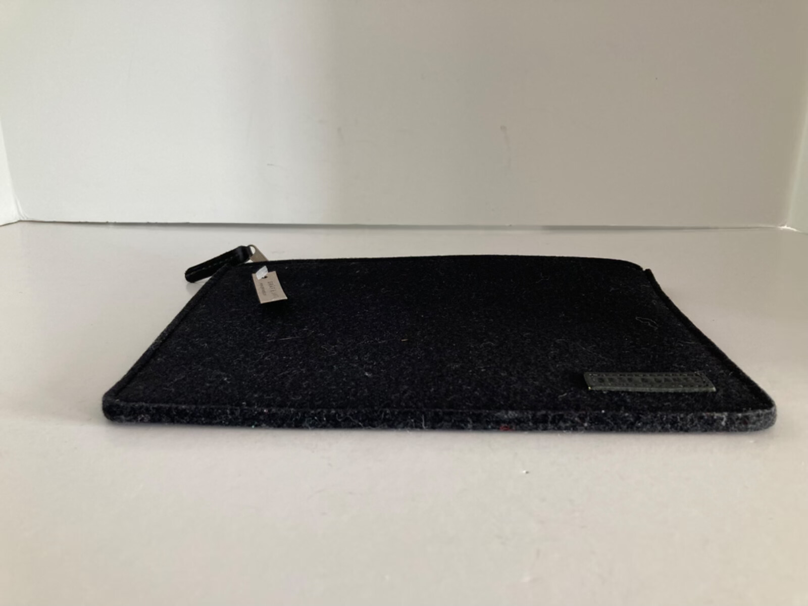 Graf Lantz Flat Zipper Pouch Merino Wool Felt Rectangle Black 9.75 x 6.75 NWT