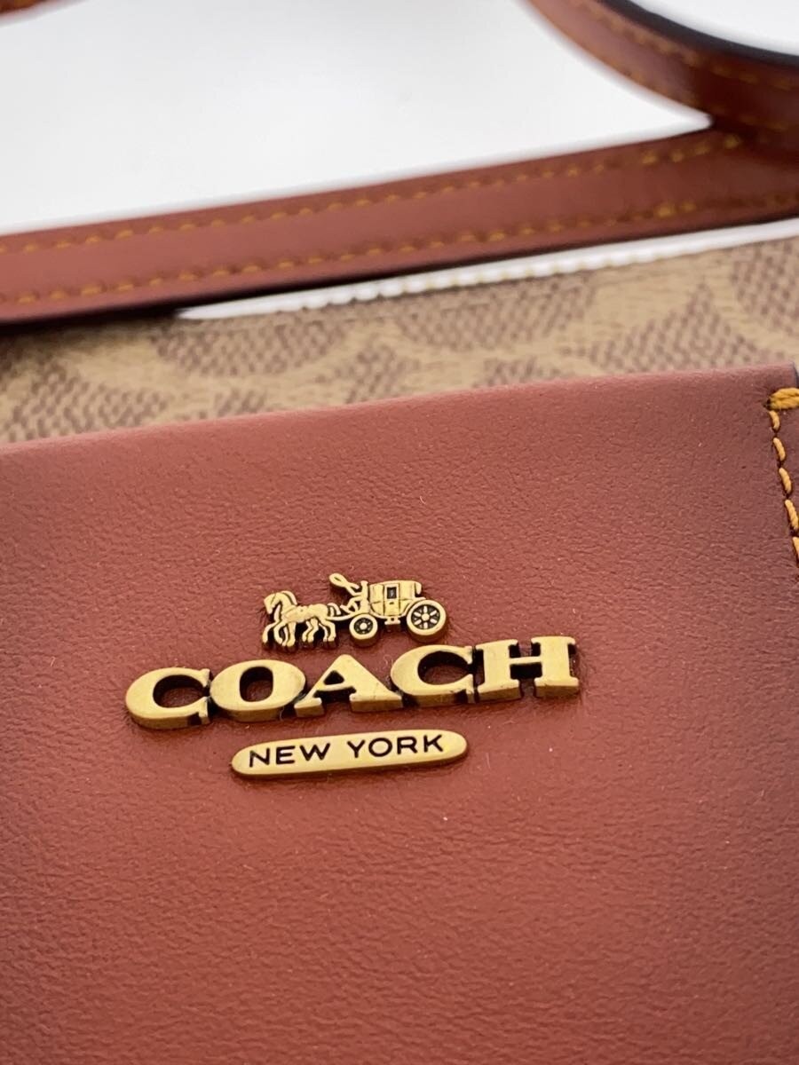 COACH Shoulder Bag Leather BRW All-Over Print 41321