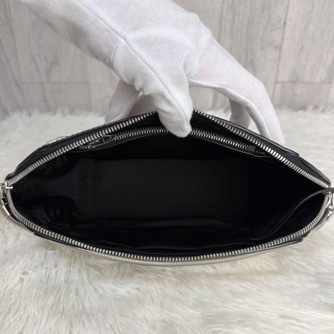 Alexander Wang Black Lizard Embossed Leather Clutch Bag Japan 079321