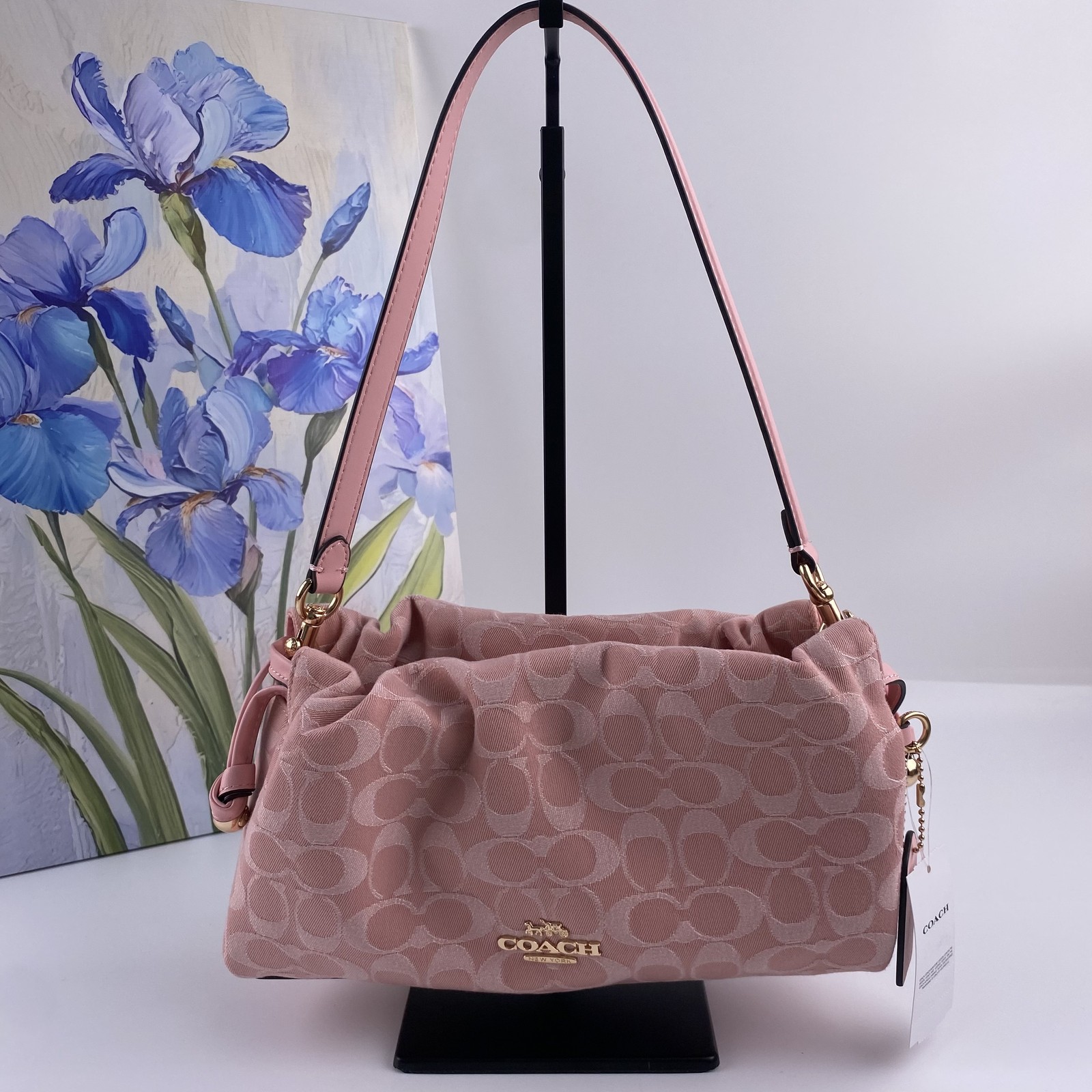 Coach CER68 Faye Shoulder Bag Light Pink Signature Denim Outlet 2WAY Japan