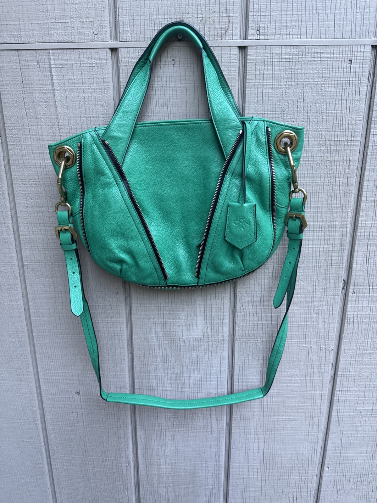 OrYanY Lilian Grass Green Convertible Crossbody Satchel Leather Handbag