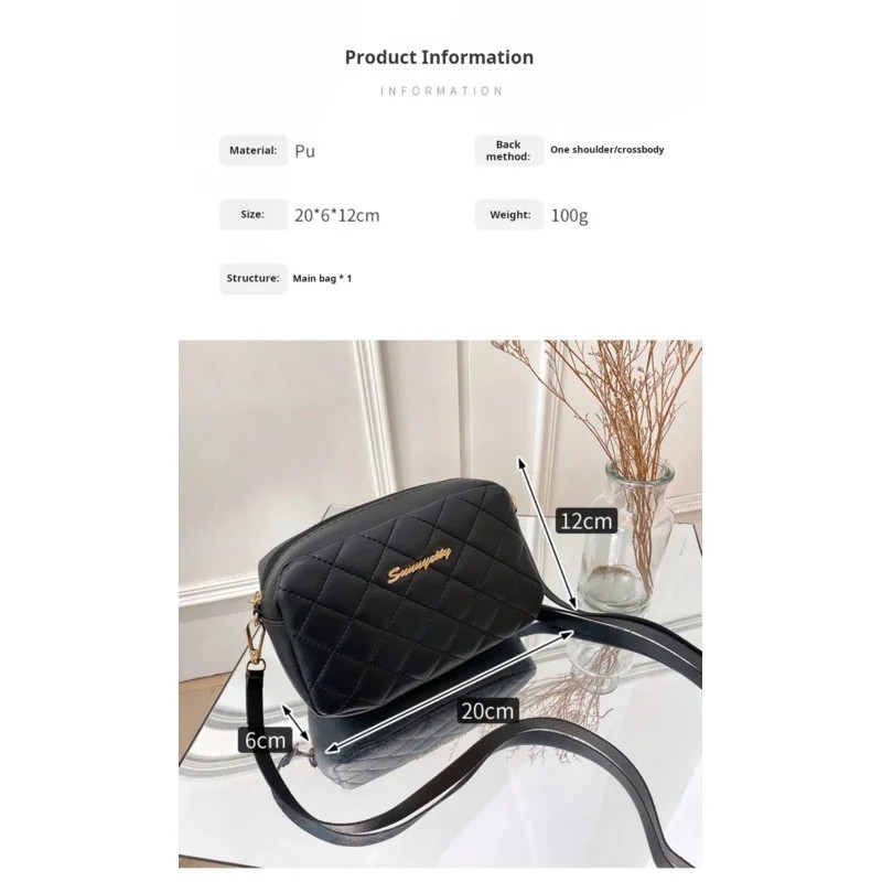 Stylish Women Tassel Crossbody Bag – Small Quilted Embroidered Shoulder Messenge