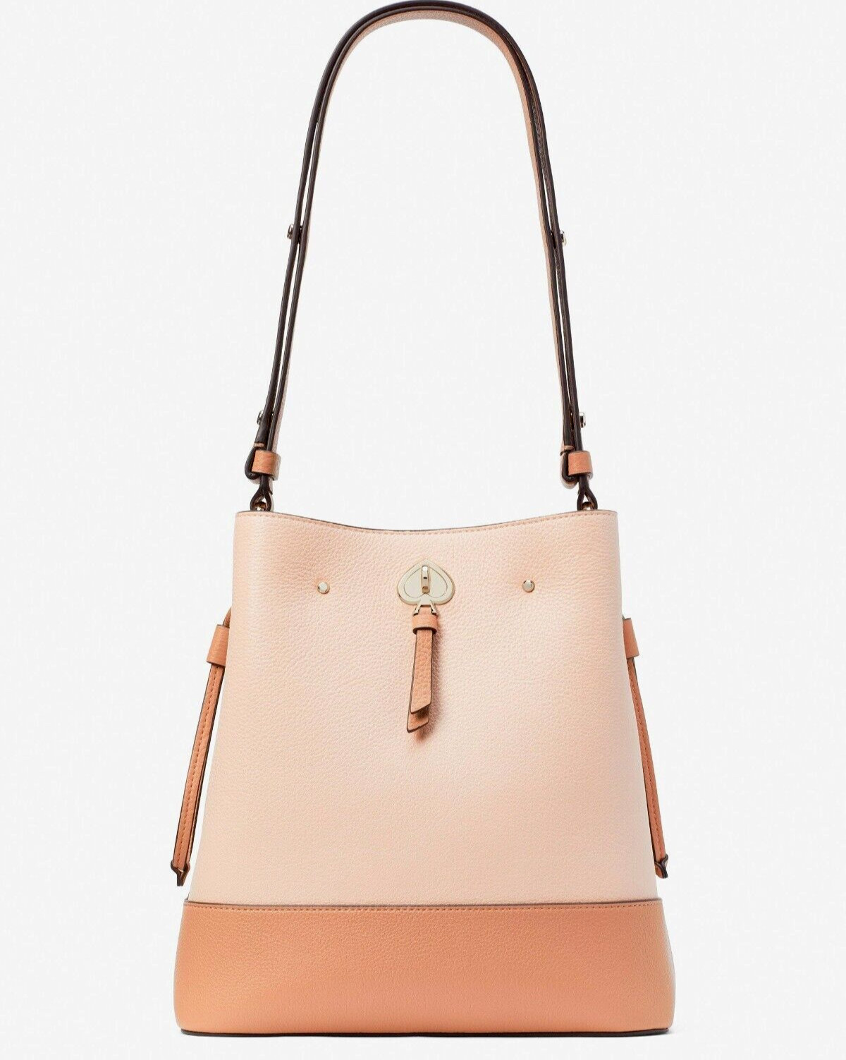 New Kate Spade Marti Large Bucket bag Colorblock Pebble Leather Soft Rose Multi