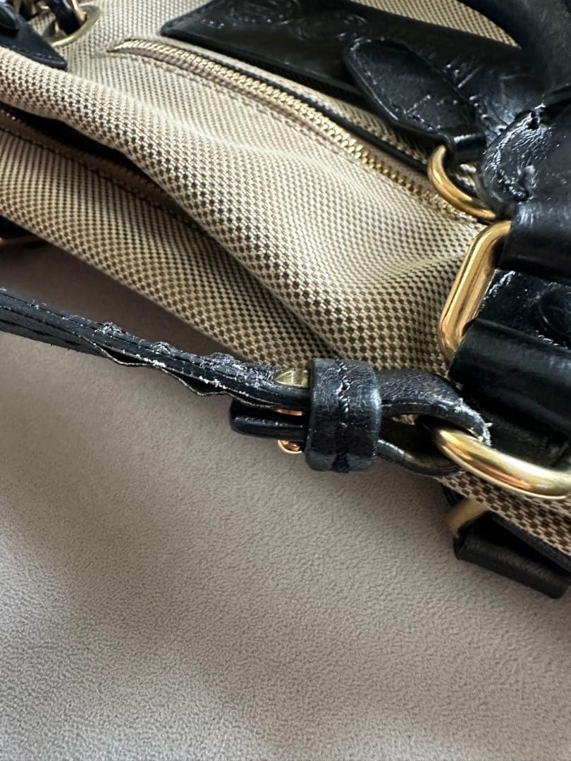 Chloe Harley 2WAY Canvas Leather Shoulder Bag W26cm10.2in H19cm7.5in D10cm3.9in