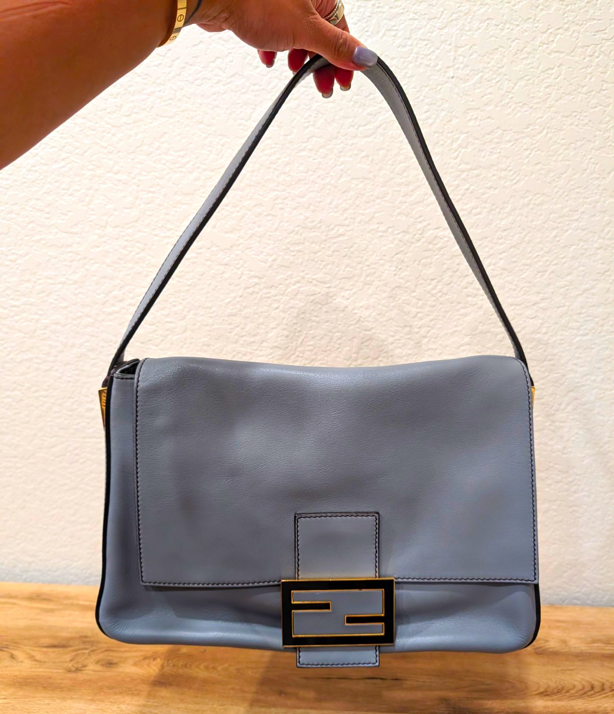 Fendi Gray Mommy Baguette XL