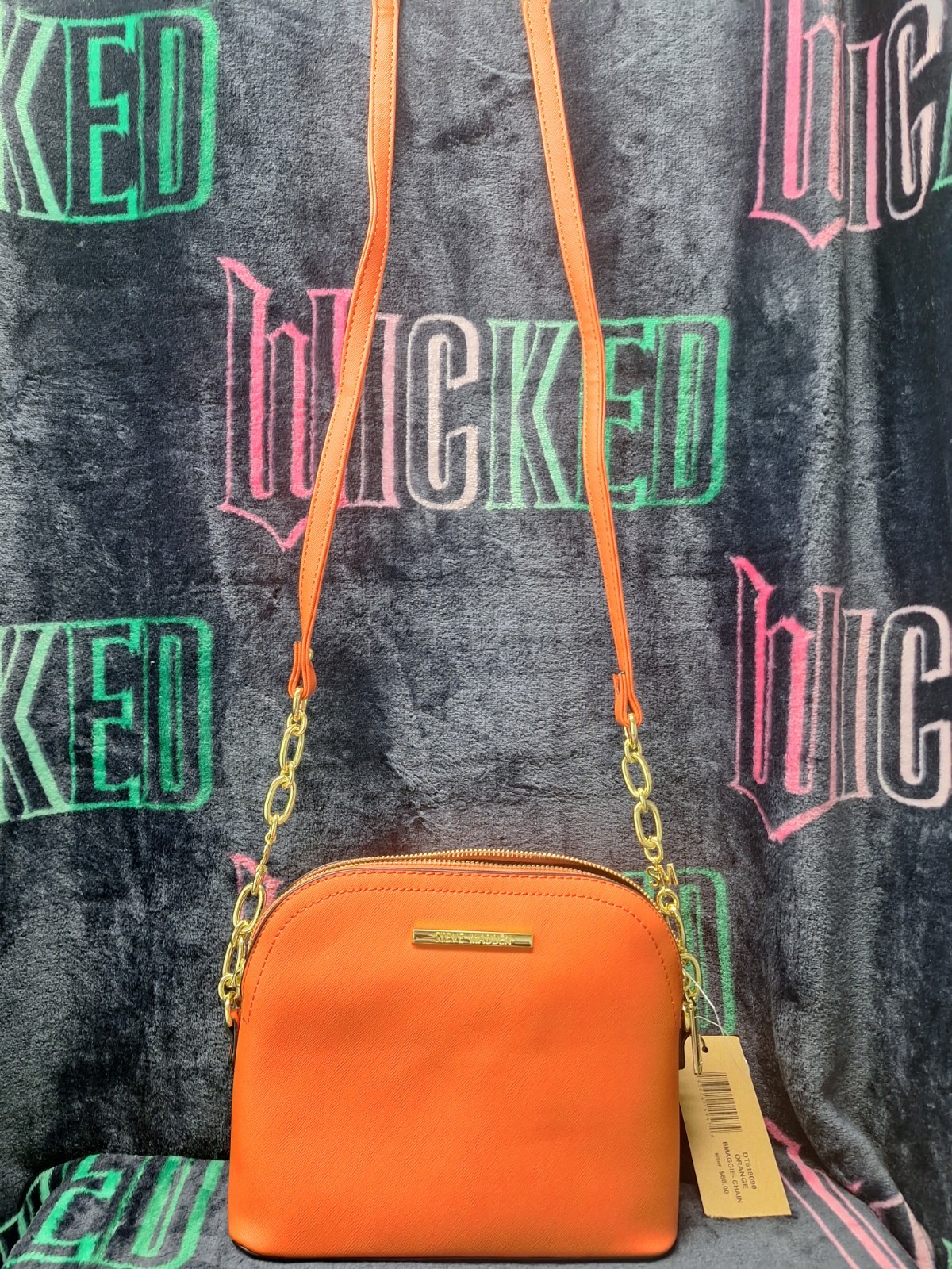 Steve Madden Bmaggie chain Crossbody Bag. Orange. Part Chain Strap. NWT