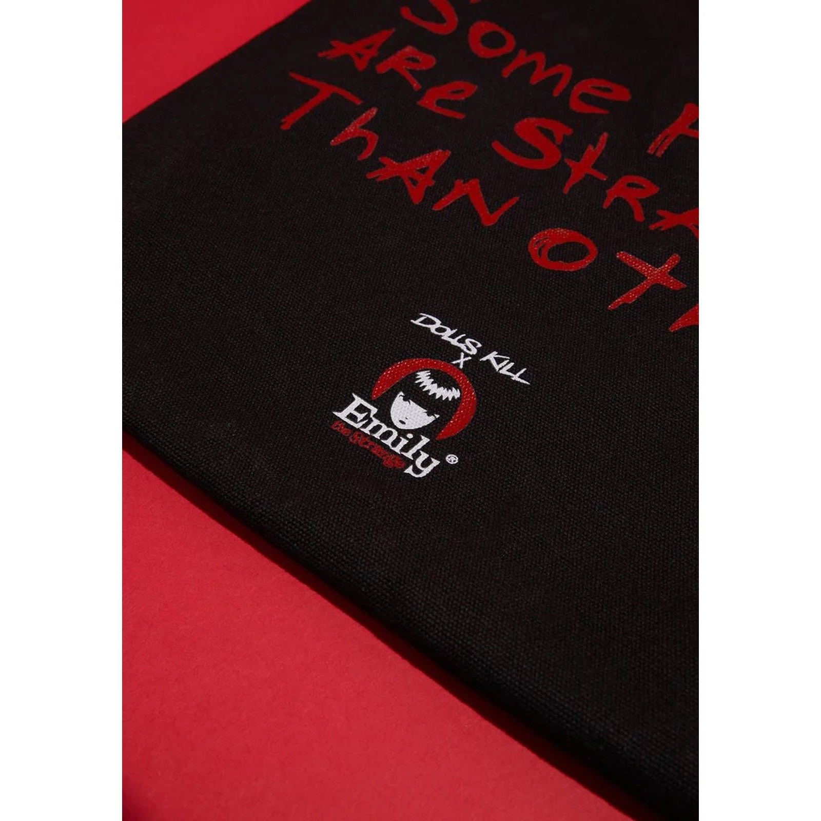 Dolls Kill x Emily The Strange Together Purrever Printed Tote Bag Black/Red