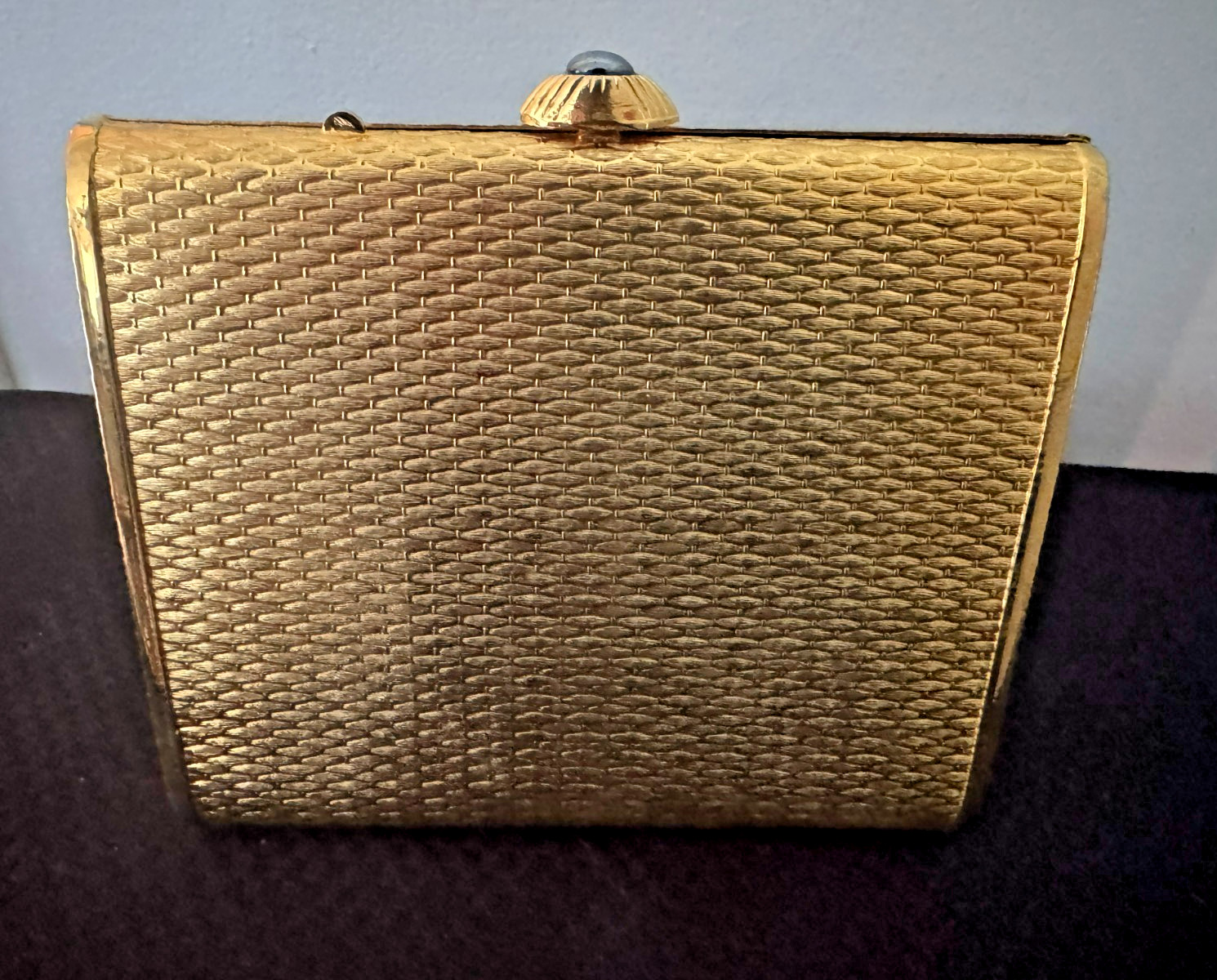Vintage Fendi HardCase Minaudiere Gold Metal Evening Clutch 70s 80s S.A.S. Roma