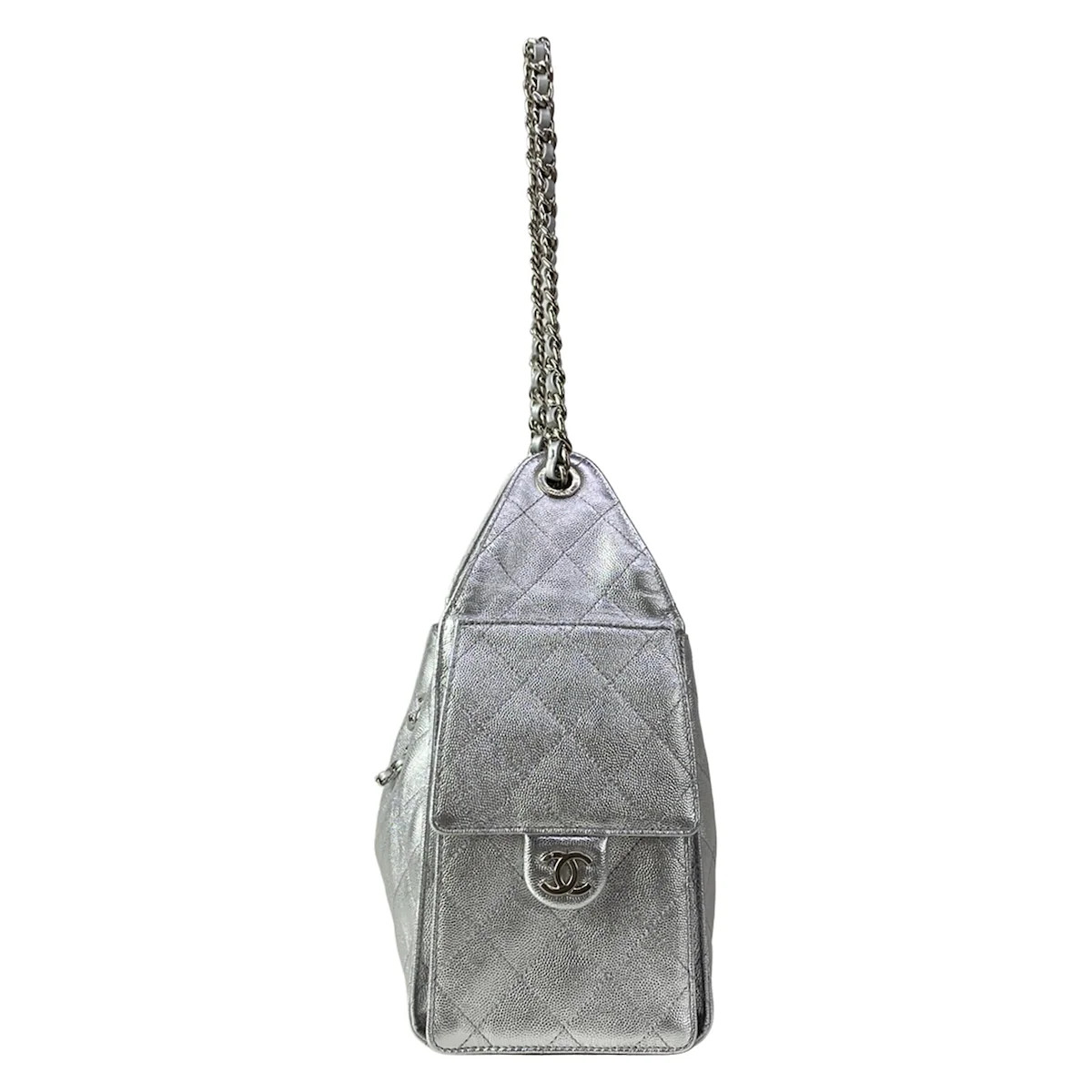 CHANEL CHANEL 25 Small AS5293 Silver Calfskin Shoulder Bag