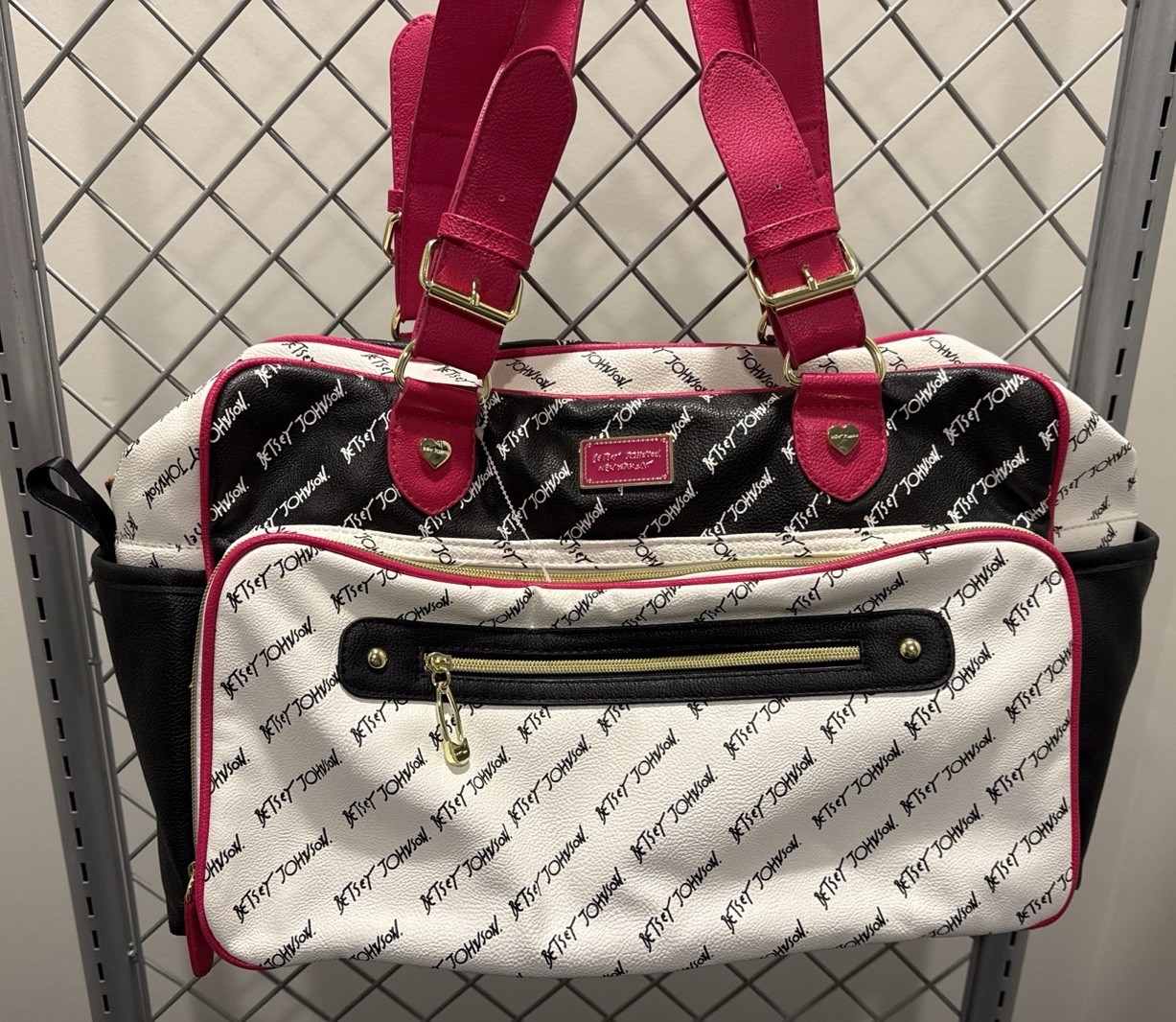 Luv Betsey By Bestsy Johnson Quilted Hearts Weekender Shoulder Bag 16-9-10Inch