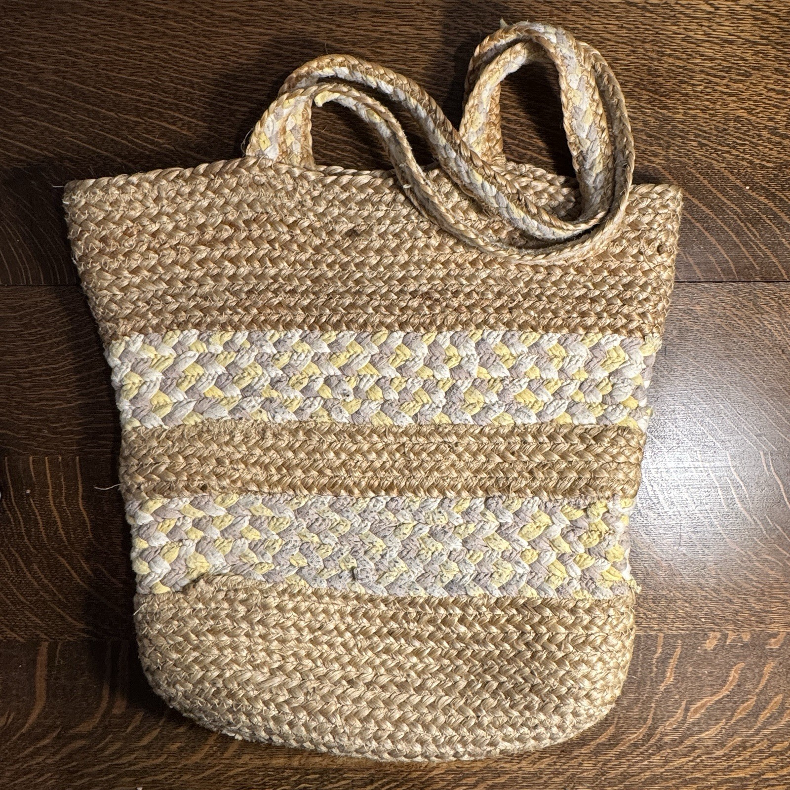 Sondra Roberts Straw Tote Bag Raffia Weave Beach Coastal Boho