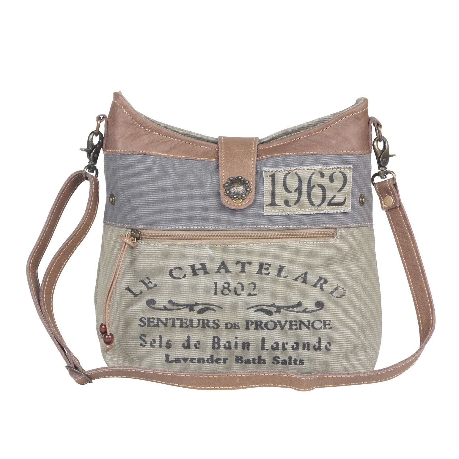 Psychedelic Upcycled Shoulder Bag-Stencil Purse-Vintage Look-Loads of Pockets!