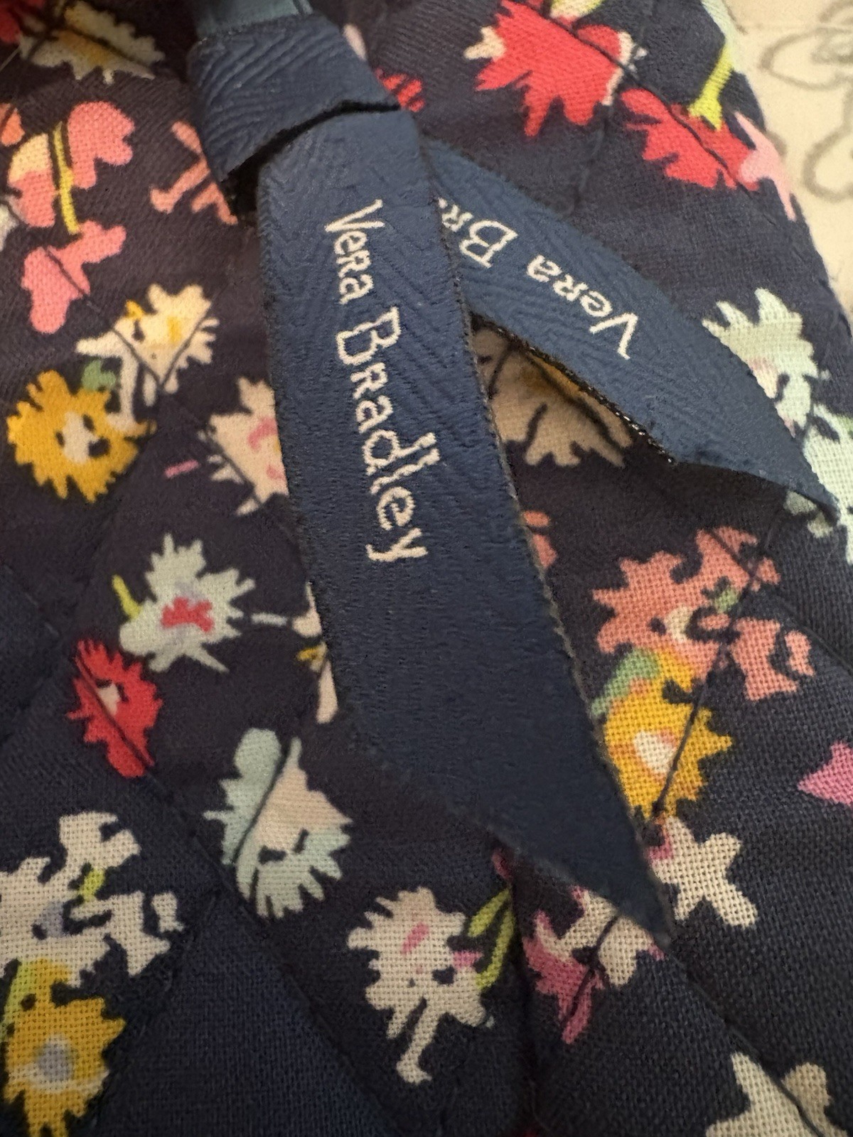 Vera Bradley Navy Multicolor Floral Sling Bag Crossbody Shoulder Strap Zip