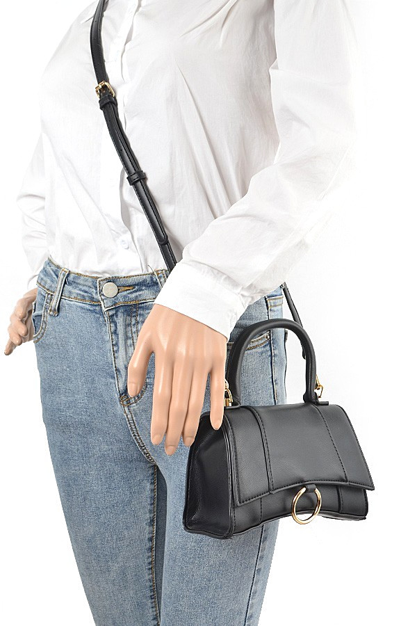 BNWT Brand New Vegan Leather Top Handle Convertible Crossbody Clutch Swing Bag