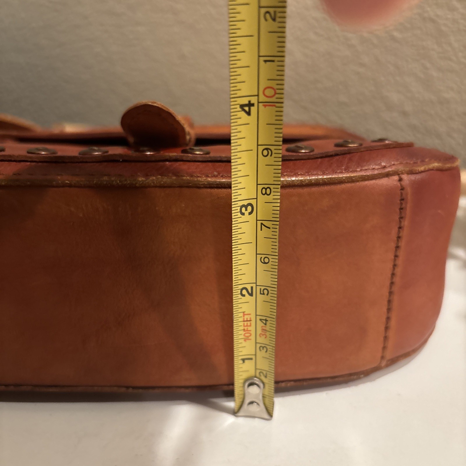 Montana West Concealed Carry Studs Crossbody handbag- Brown