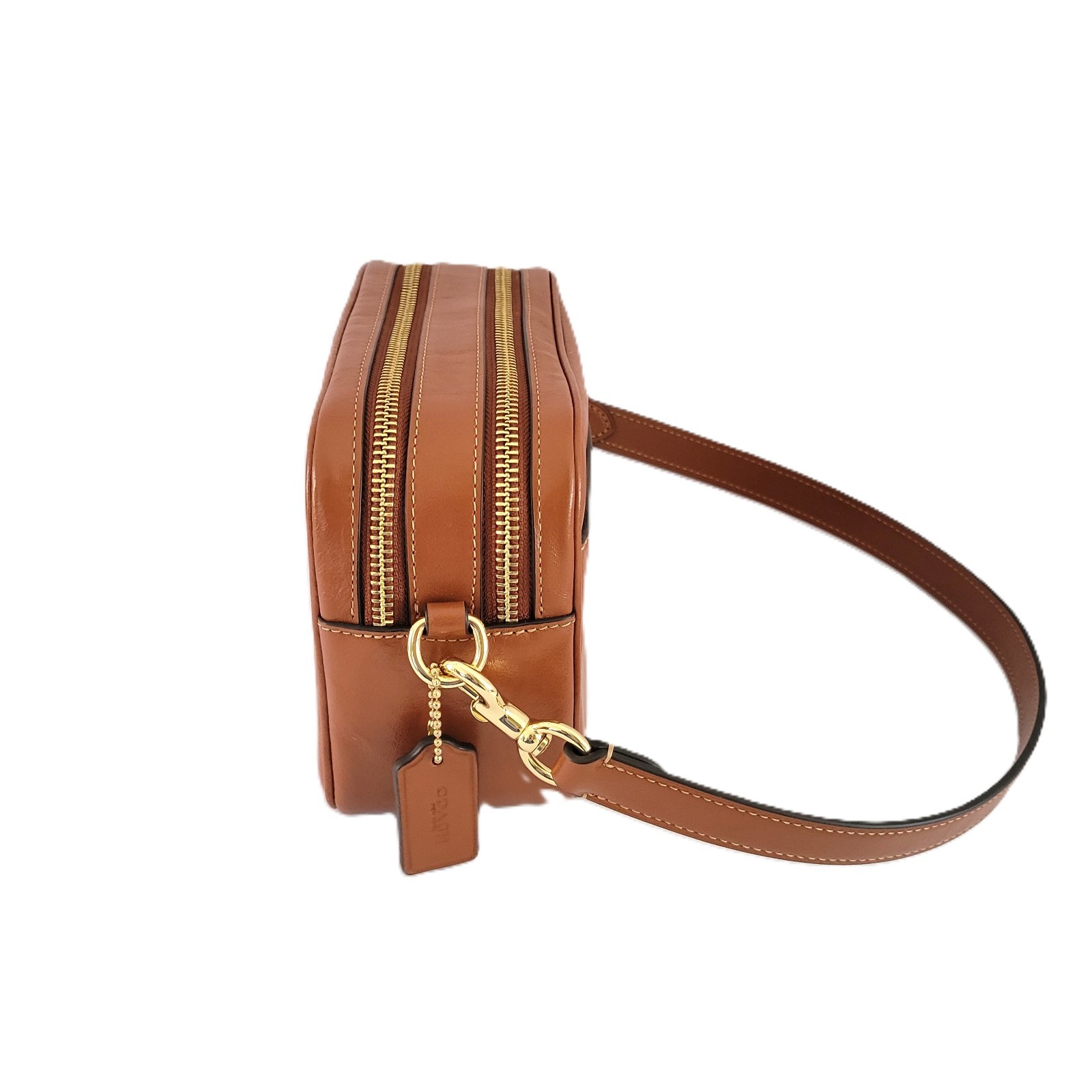 Coach CEA02 Mini Carey Crinkle Leather Crossbody Bag Handbag Cinnamon