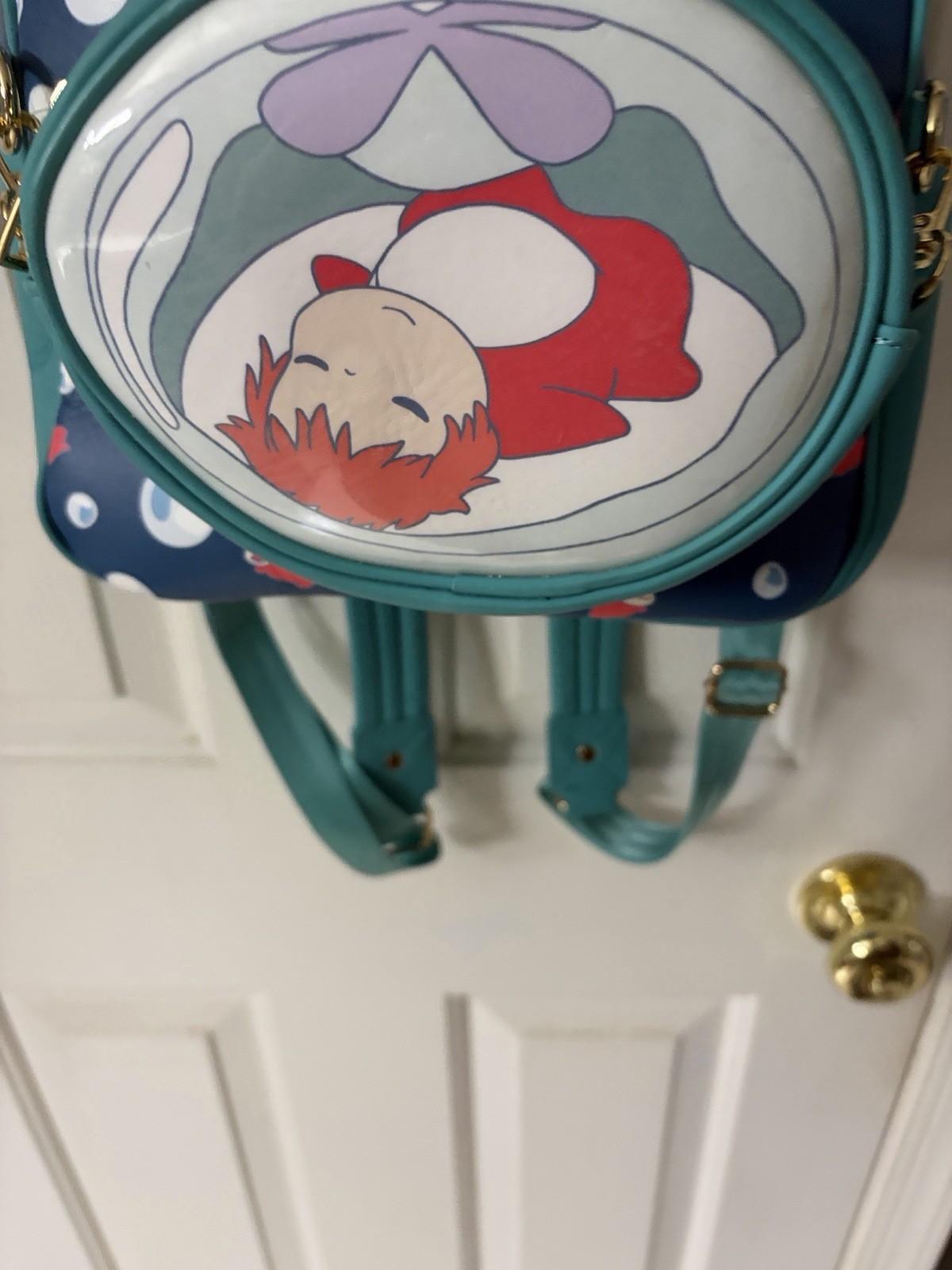 Ponyo Studio Ghibli sleeping bubbles backpack with detachable crossbody bag