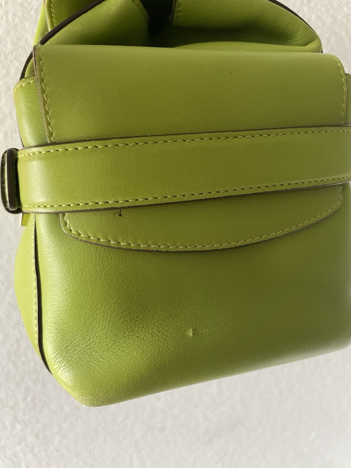 Salvatore Ferragamo Gancini Leather Handbag Green Authentic