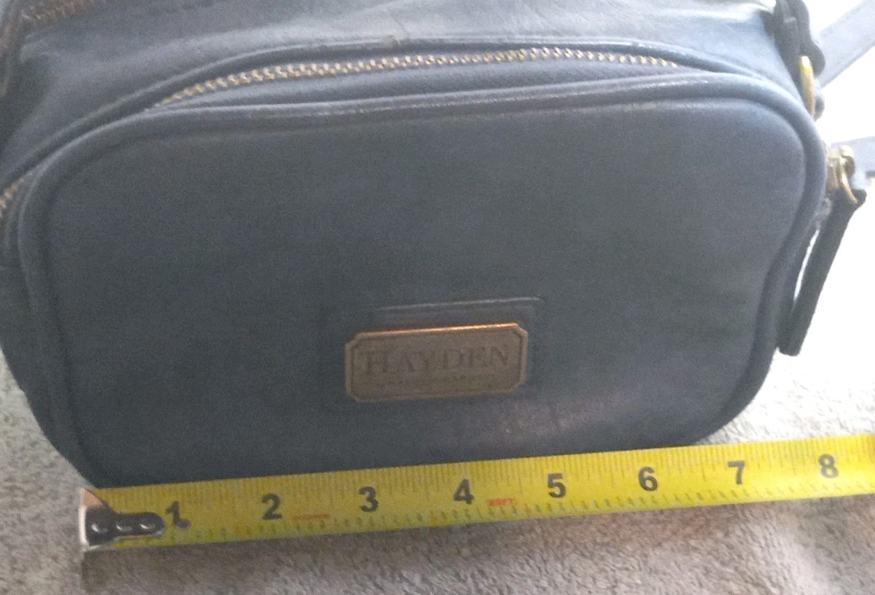 Hayden Harnett Blue Slate Compact Camera Style Crossbody Bag.