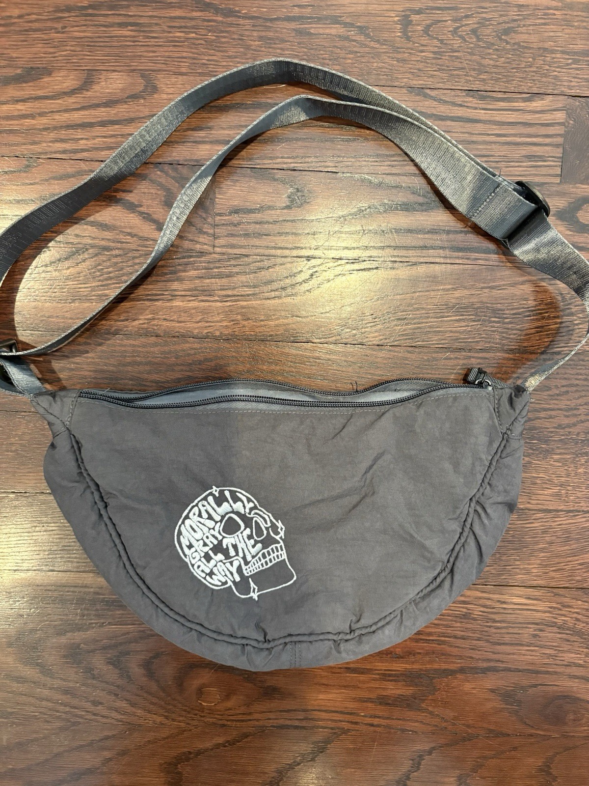 Morally Gray All The Way Grey Gray Crescent Bag Bum Bag Travel Adjustable