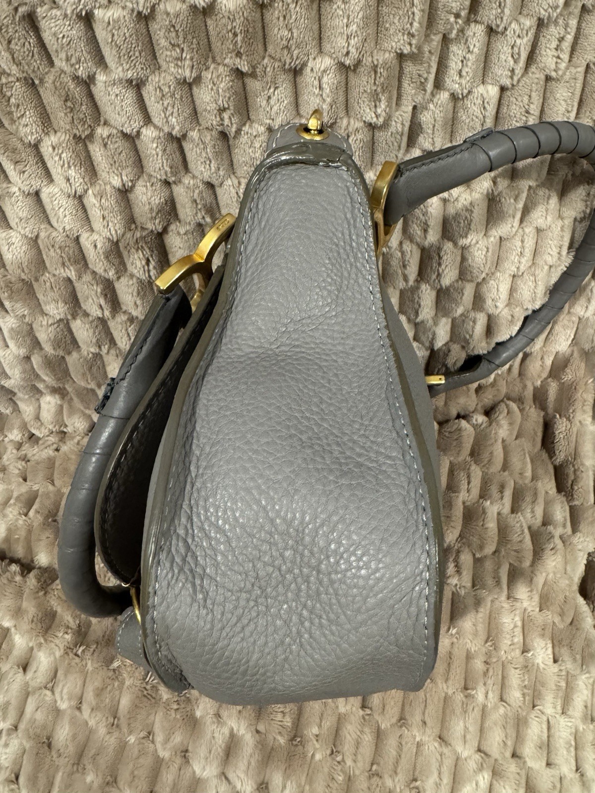 Chloe Marcie Grained Leather Bag, Small, Cashmere Gray