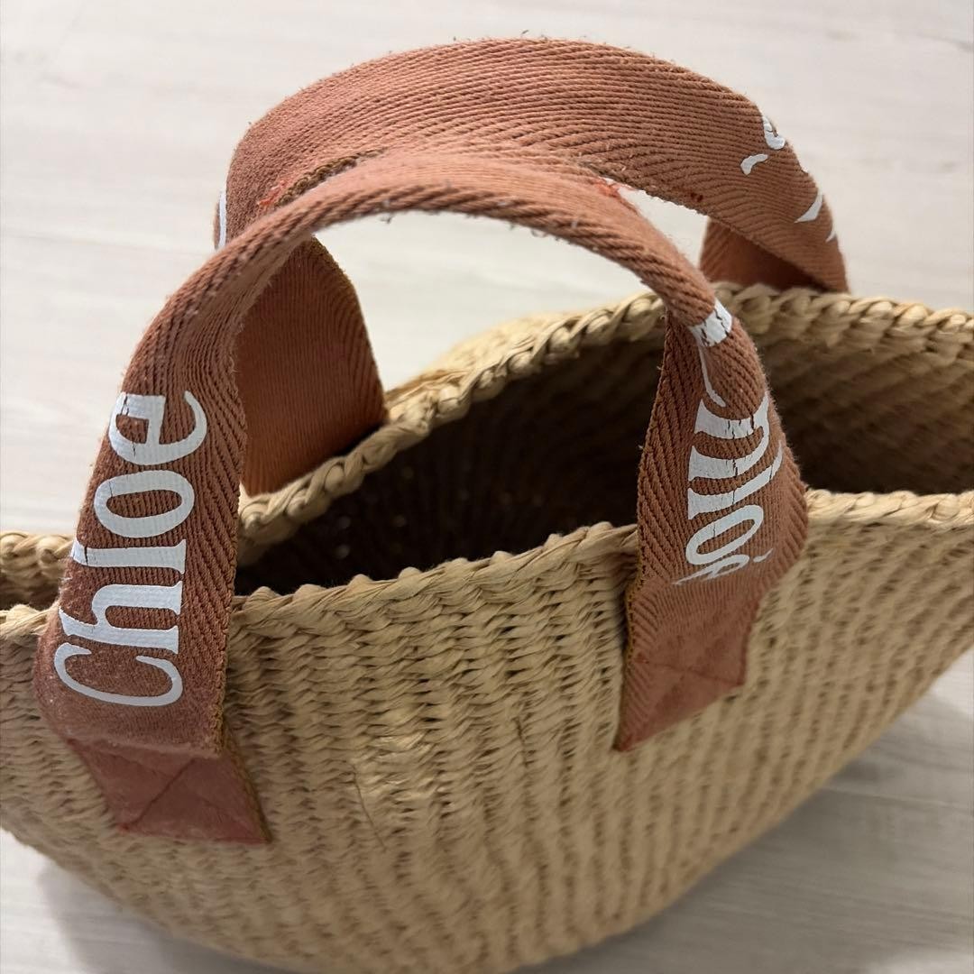 Chloe x Mifuko Basket Bag Handbag Brown Natural Material 12.60 x 8.66 x 8.27 in
