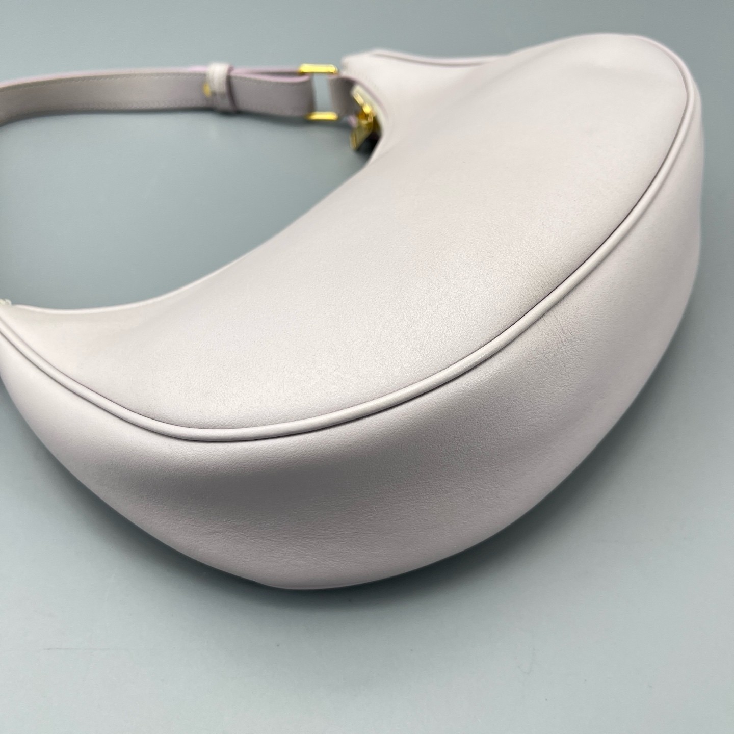 AUTH CELINE Ava Taro Purple Leather Underarm Shoulder Bag Handbag