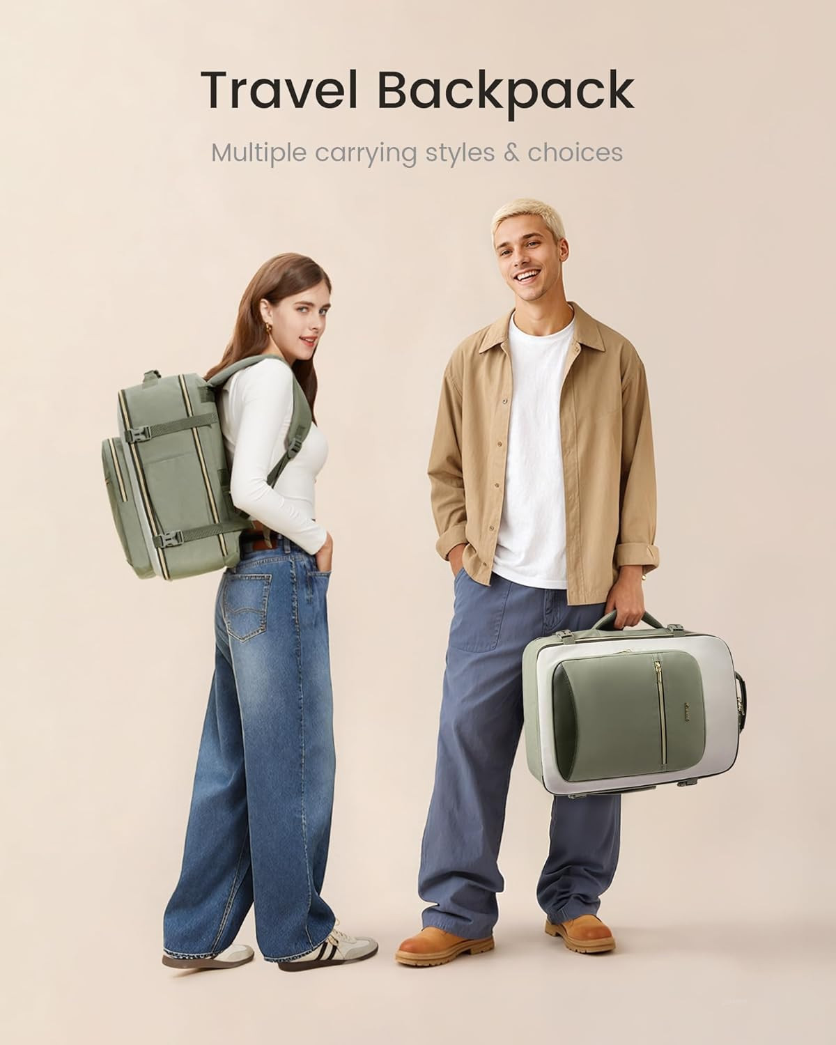 40L Travel Backpack with Packing Cubes, TSA Approved for Laptops