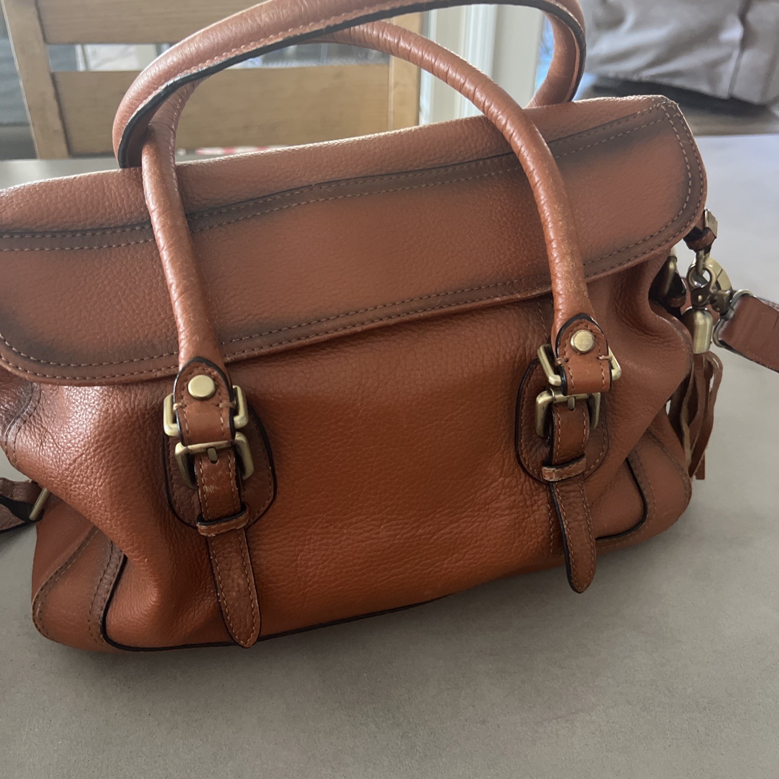 Concealed Carry Purse Genuine Leather 4 Compartments Crossbody Shoulder Bag T