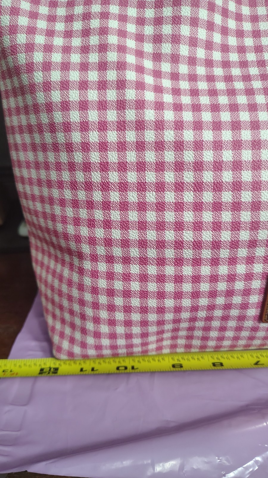 Dooney And Bourke Pink Gingham Tote Bag In Mint Condition