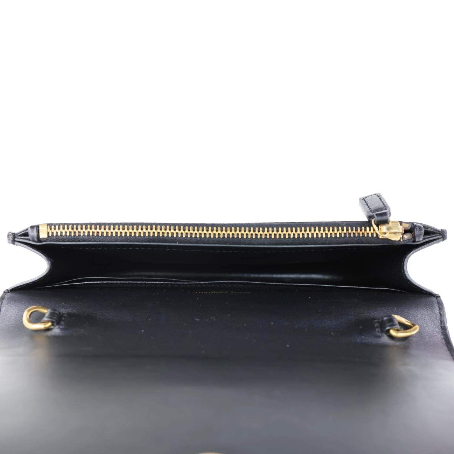 YVES SAINT LAURENT Kate Tassel Smooth Calfskin Leather Chain Crossbody Bag Black