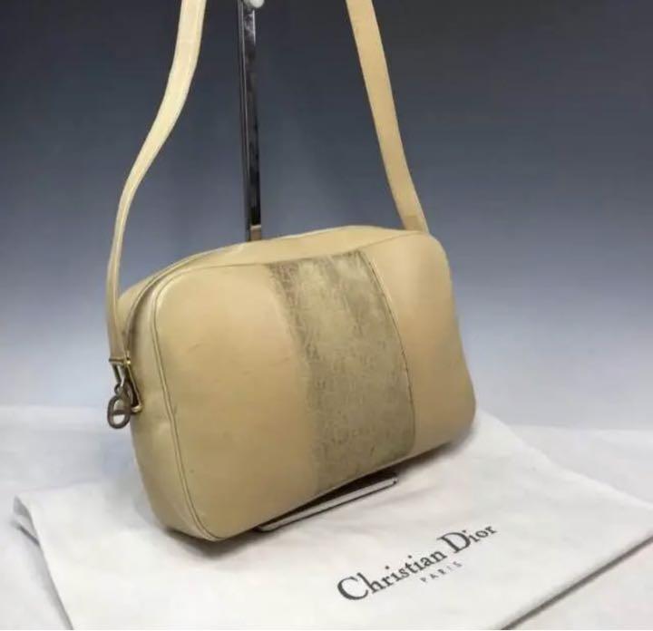 Christian Dior Shoulder Bag 10.6 inches Beige 7